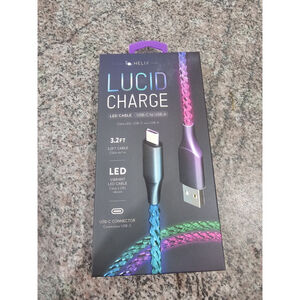 Helix Lucid Charge LED USB-A to USB-C cable.